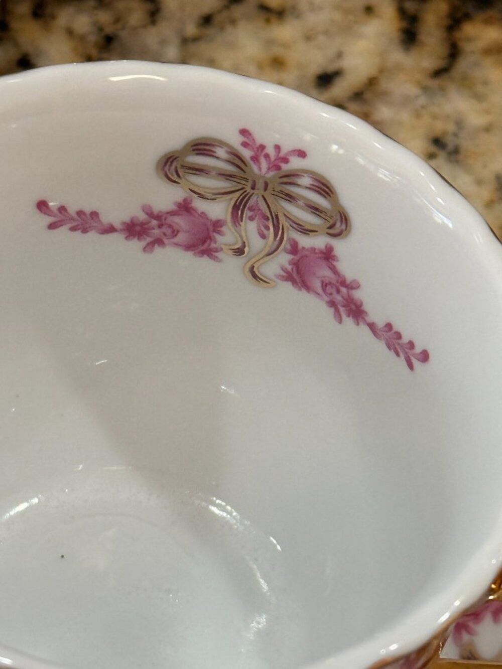 Vintage 1940s Imperial Porcelain Tea Set - 24K Gold Trim - Pink Floral Set of 6 - Picture 9 of 10